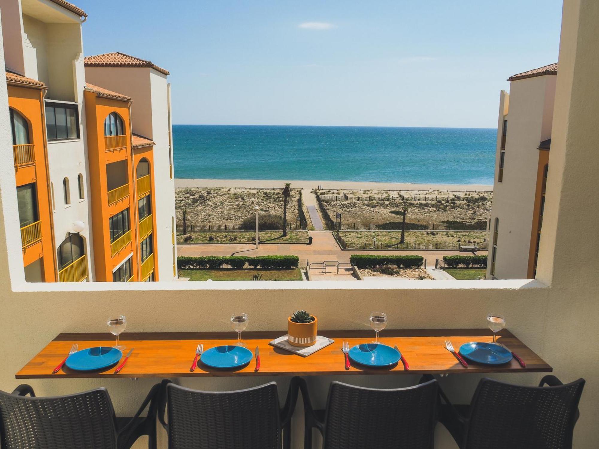 Appart Avec Terrasse Et Magnifique Vue Sur La Mer Le Barcarès Zewnętrze zdjęcie